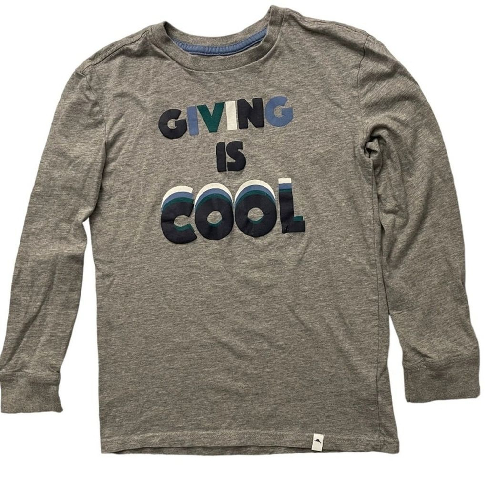 Tommy Bahama Gray Giving is Cool T-Shirt Size 10/12